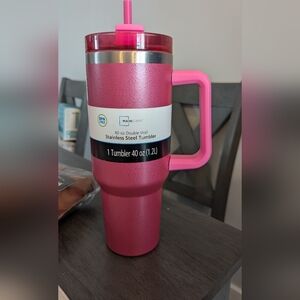 Mainstays Pink Stainless Steel Tumbler 40 oz